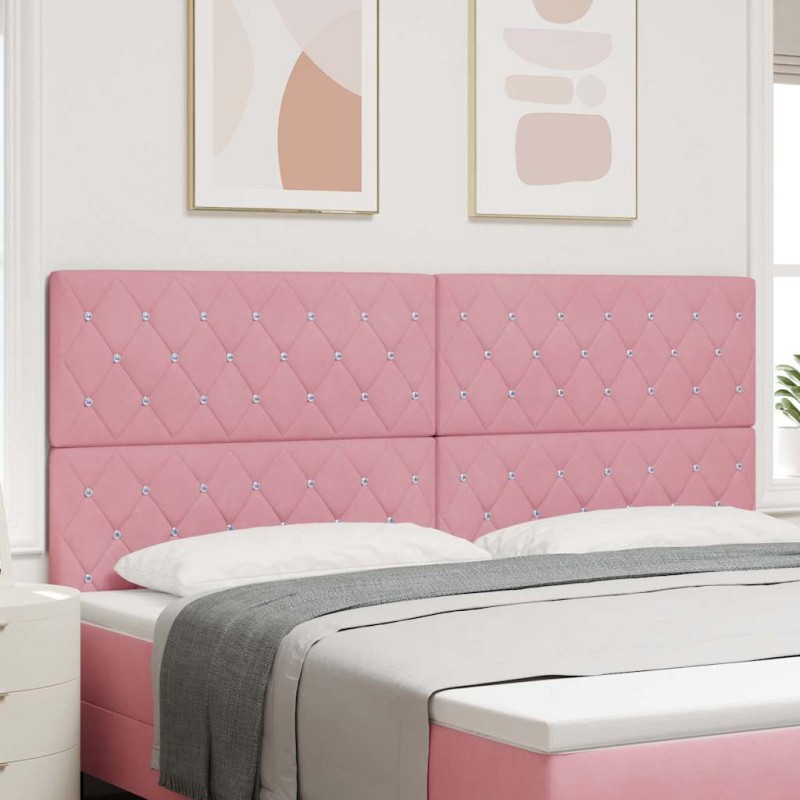 vidaXL Testata LED rosa da 100 cm in velluto