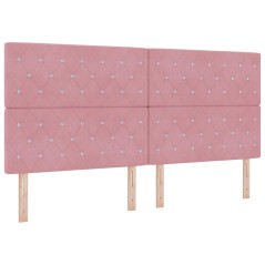 vidaXL Testata LED rosa da 100 cm in velluto