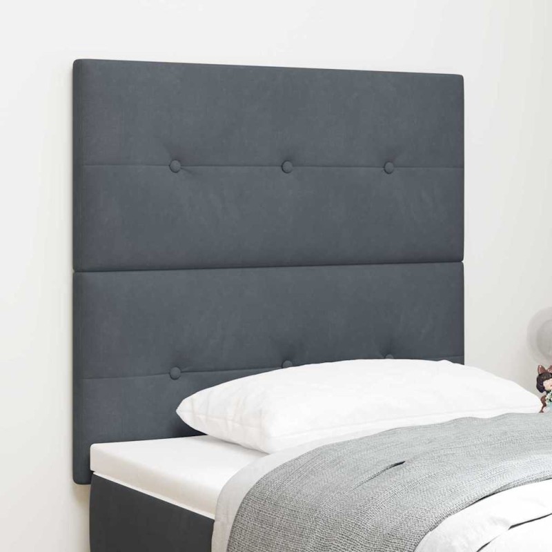 Testata LED vidaXL Grigia Scura 90 cm Velluto Testata LED vidaXL Grigia Scura 90 cm Velluto