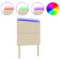 vidaXL Testata letto LED crema 100 cm in tessuto
