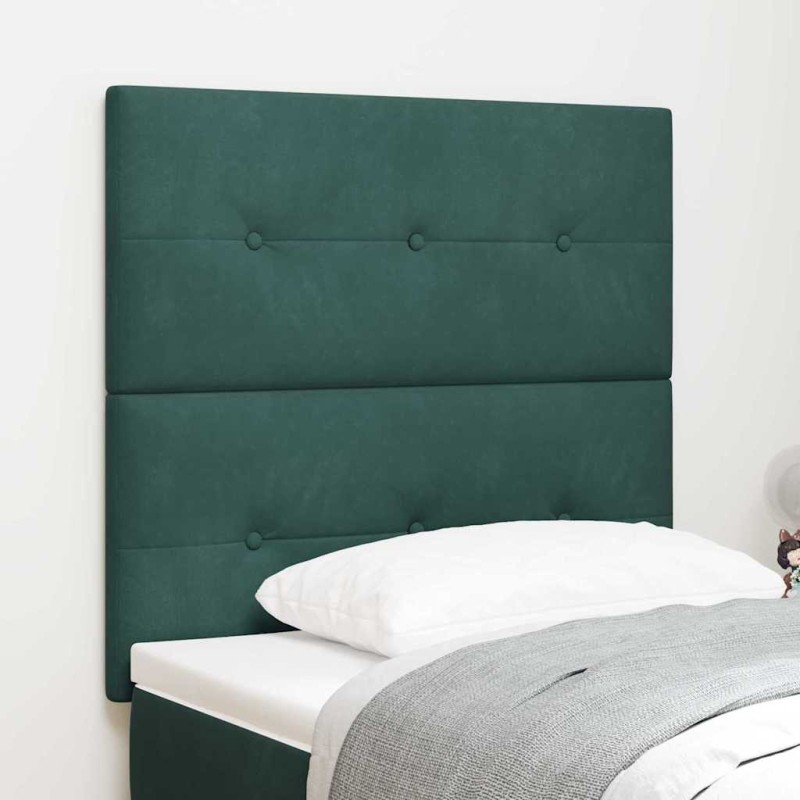 Testata LED vidaXL Verde Scuro 100 cm Velluto