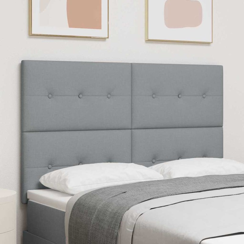vidaXL Testata Letto LED Grigio Chiaro 72 cm in Tessuto