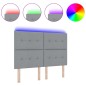 vidaXL Testata Letto LED Grigio Chiaro 72 cm in Tessuto