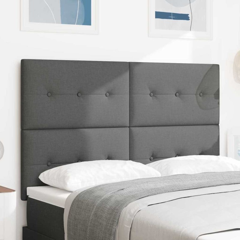 vidaXL Testata Letto LED Grigia Scura da 72 cm in Tessuto