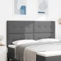 vidaXL Testata LED grigia scura da 90 cm in tessuto