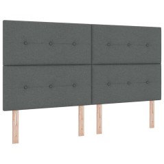 vidaXL Testata LED grigia scura da 90 cm in tessuto