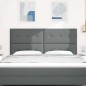 vidaXL Testata LED grigia scura da 90 cm in tessuto