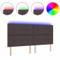 vidaXL Testiera LED marrone scuro da 100 cm in tessuto