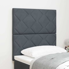 vidaXL Testata Letto LED Design Blocchi Diamante Grigia 80 cm in Velluto