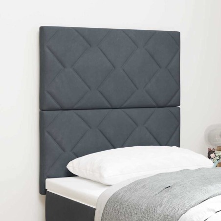 vidaXL Testata Letto LED Design Blocchi Diamante Grigia 80 cm in Velluto