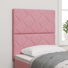 vidaXL Testata LED Design Blocchi Diamante Rosa 80 cm in Velluto