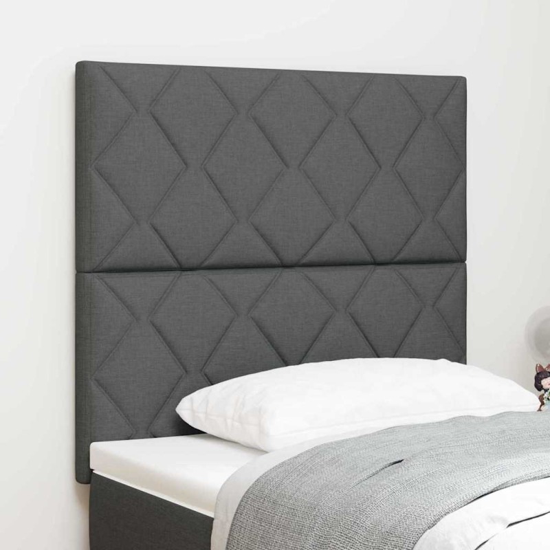 Testata LED vidaXL design a blocchi di diamante grigio scuro 90 cm in tessuto