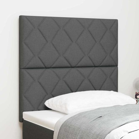 Testata LED vidaXL design a blocchi di diamante grigio scuro 90 cm in tessuto