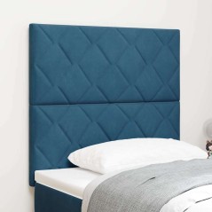 vidaXL Testata LED in velluto blu scuro, design a blocchi e diamanti, 90 cm