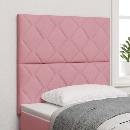 vidaXL Testata LED Blochi di Diamante Rosa da 90 cm in Velluto