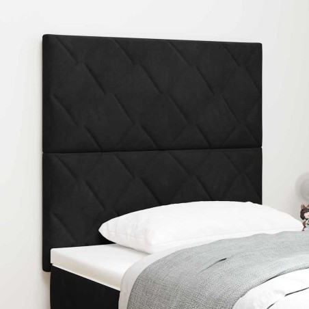 vidaXL Testata LED Design Diamante Nera 100 cm in Velluto