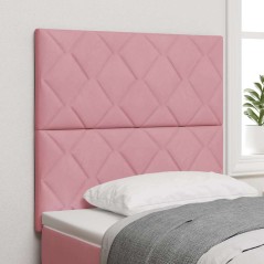 vidaXL Testata LED design a blocchi di diamante rosa da 100 cm in velluto