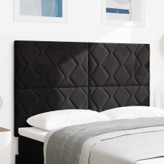 vidaXL Testata LED design blocchi di diamante nera, 144 cm