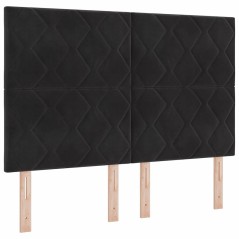 vidaXL Testata LED design blocchi di diamante nera, 144 cm