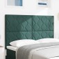 vidaXL Testiera LED con design a blocchi di diamante verde scuro, 144 cm in velluto