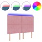 vidaXL Testata LED con design a blocchi Diamond, rosa, 144 cm, velluto