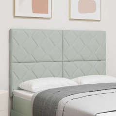 vidaXL Testata letto LED grigia con design a blocchi di diamante, 160 cm in velluto