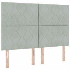 vidaXL Testata letto LED grigia con design a blocchi di diamante, 160 cm in velluto