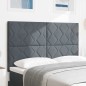 vidaXL Testiera LED design blocchi di diamante grigio scuro, 160 cm in velluto vidaXL Testiera LED design blocchi di diamante grigio scuro, 160 cm in velluto