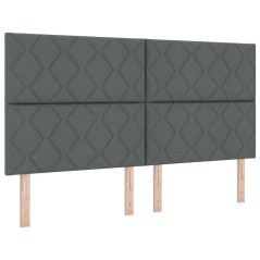 vidaXL Testata LED Design Blocchi Diamante Grigia Scura 180 cm Tessuto