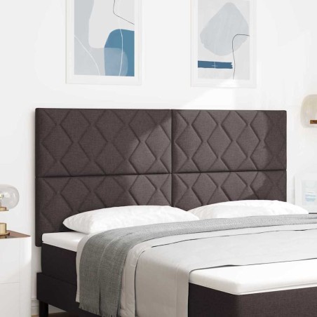 Testata LED vidaXL Design a Blocchi di Diamante Marrone Scuro 180 cm Tessuto
