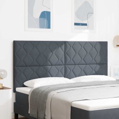 vidaXL Testata LED Design Blocchi di Diamante Grigio Scuro da 180 cm in Velluto