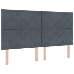 vidaXL Testata LED Design Blocchi di Diamante Grigio Scuro da 180 cm in Velluto