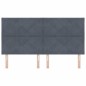 vidaXL Testata LED Design Blocchi di Diamante Grigio Scuro da 180 cm in Velluto vidaXL Testata LED Design Blocchi di Diamante Grigio Scuro da 180 cm in Velluto