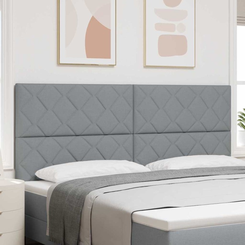 Testata LED vidaXL Design Blocchi di Diamante Grigio Chiaro 200 cm Tessuto Testata LED vidaXL Design Blocchi di Diamante Grigio Chiaro 200 cm Tessuto