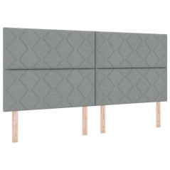 Testata LED vidaXL Design Blocchi di Diamante Grigio Chiaro 200 cm Tessuto