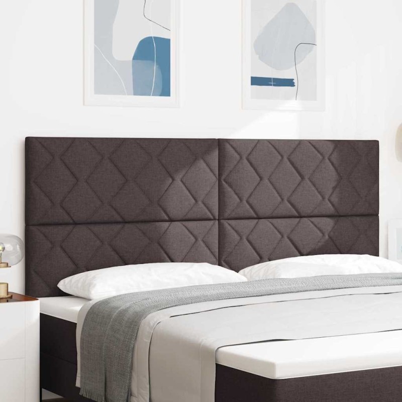 Testata LED vidaXL Design a Blocchi di Diamante Marrone Scuro 200 cm Tessuto