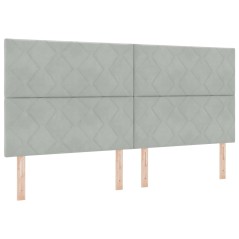 vidaXL Testata LED Design Blocchi a Diamante Grigio Chiaro 200 cm in Velluto