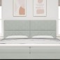vidaXL Testata LED Design Blocchi a Diamante Grigio Chiaro 200 cm in Velluto vidaXL Testata LED Design Blocchi a Diamante Grigio Chiaro 200 cm in Velluto