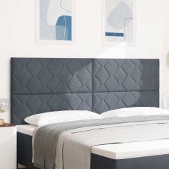 vidaXL Testiera LED design blocchi diamante grigio scuro 200 cm velluto