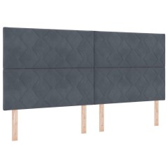 vidaXL Testiera LED design blocchi diamante grigio scuro 200 cm velluto