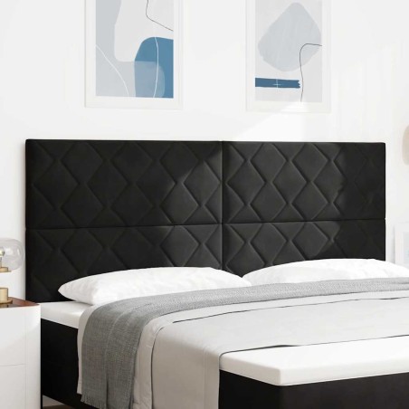 vidaXL Testata LED - Design Blocchi Diamante Neri - 200 cm - Velluto