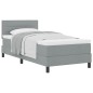 vidaXL Letto box spring con materasso grigio chiaro 80x200 cm tessuto vidaXL Letto box spring con materasso grigio chiaro 80x200 cm tessuto