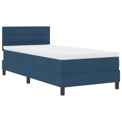 vidaXL Letto a Box con Materasso Blu 80x200 cm Tessuto