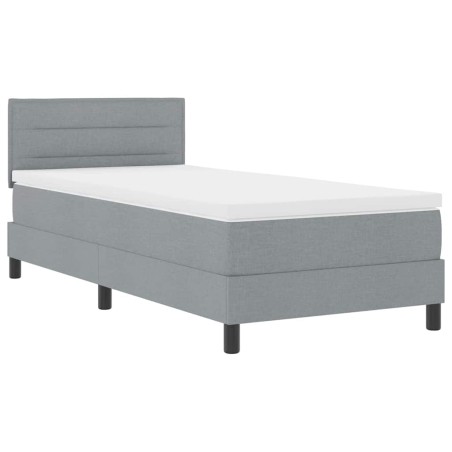 vidaXL Letto con Doghe e Materasso Grigio Chiaro 90x190 cm Tessuto