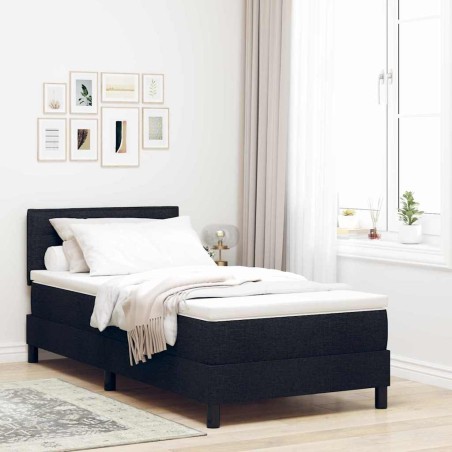 vidaXL Letto Box Spring con Materasso Nero 90x190 cm Tessuto