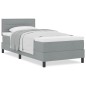 vidaXL Letto con Box Spring con Materasso Grigio Chiaro 90x200 cm Tessuto vidaXL Letto con Box Spring con Materasso Grigio Chiaro 90x200 cm Tessuto