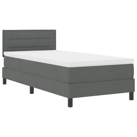 vidaXL Rete a doghe con materasso Grigio scuro 90x200 cm Tessuto