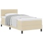 vidaXL Letto Box Spring con Materasso Crema 90x200 cm Tessuto