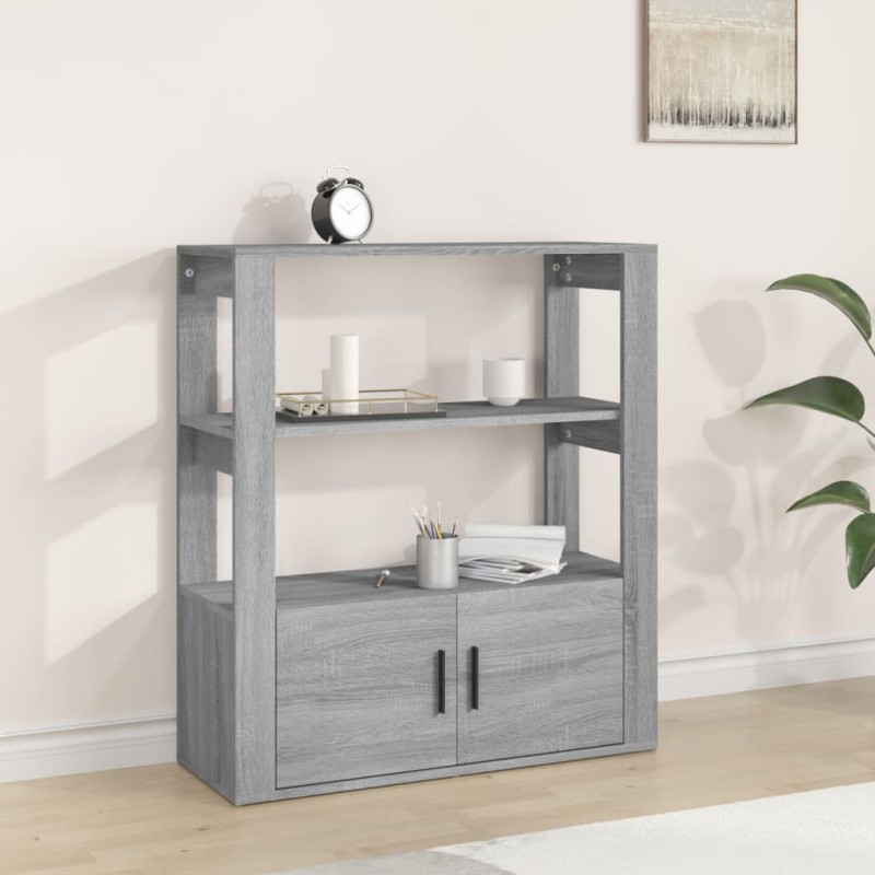Credenza Grigio Sonoma 80x30x90 cm in Legno Multistrato Credenza Grigio Sonoma 80x30x90 cm in Legno Multistrato