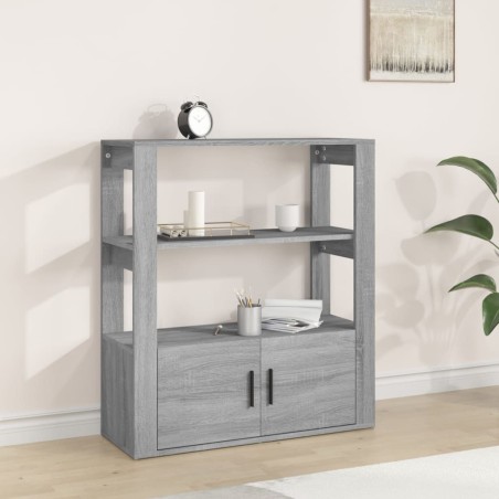 Credenza Grigio Sonoma 80x30x90 cm in Legno Multistrato